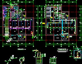 地下锅炉房工艺管道系统设计施工图 供热板换系统